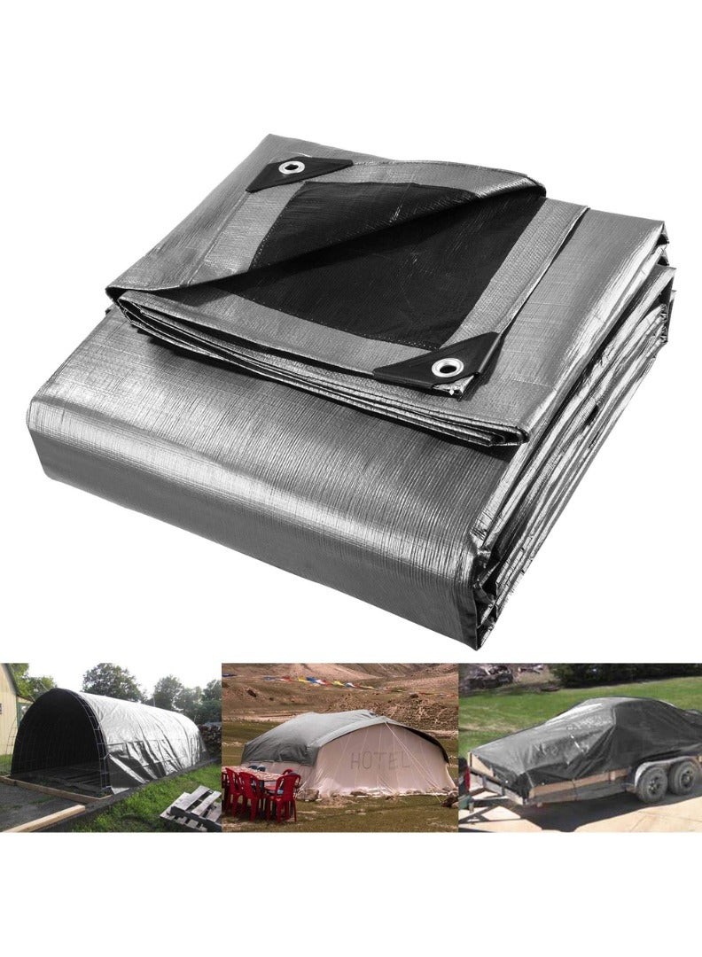KNP Silver Rain Cover Tarpaulin Sheet 50x50 is a Large Heavy Duty Cover Designed to Provide Robust Protection Against Harsh Weather Conditions. - Image 3