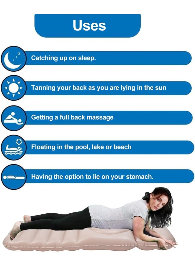 XiuWoo Inflatable Maternity Pillow Raft, Airbed Pregnancy Pool Float, Full Body Pregnancy Pad, Portable Sleeping Pad, Swimming Floating bed with Belly Hole - Image 3