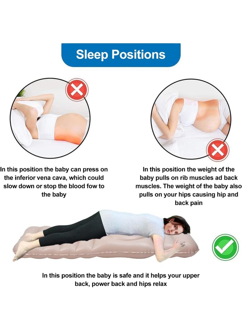 XiuWoo Inflatable Maternity Pillow Raft, Airbed Pregnancy Pool Float, Full Body Pregnancy Pad, Portable Sleeping Pad, Swimming Floating bed with Belly Hole - Image 5
