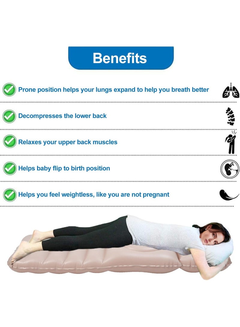 XiuWoo Inflatable Maternity Pillow Raft, Airbed Pregnancy Pool Float, Full Body Pregnancy Pad, Portable Sleeping Pad, Swimming Floating bed with Belly Hole - Image 4