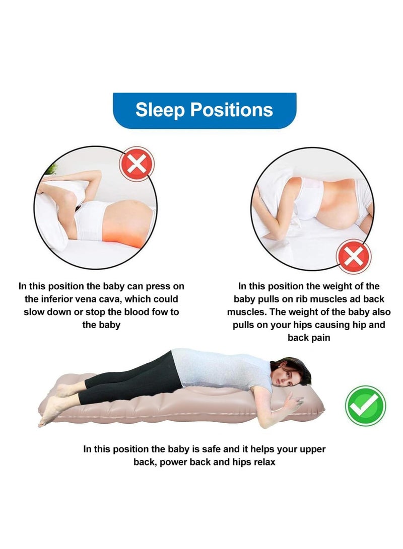 XiuWoo Inflatable Maternity Pillow Raft, Airbed Pregnancy Pool Float, Full Body Pregnancy Pad, Portable Sleeping Pad, Swimming Floating bed with Belly Hole - Image 2