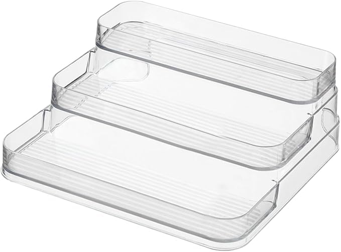 Genaric 3-Tier Spice Rack Organizer for Kitchen Cabinet Storage Container Adjustable Shelves for Spice Jars Makeup and Condiments