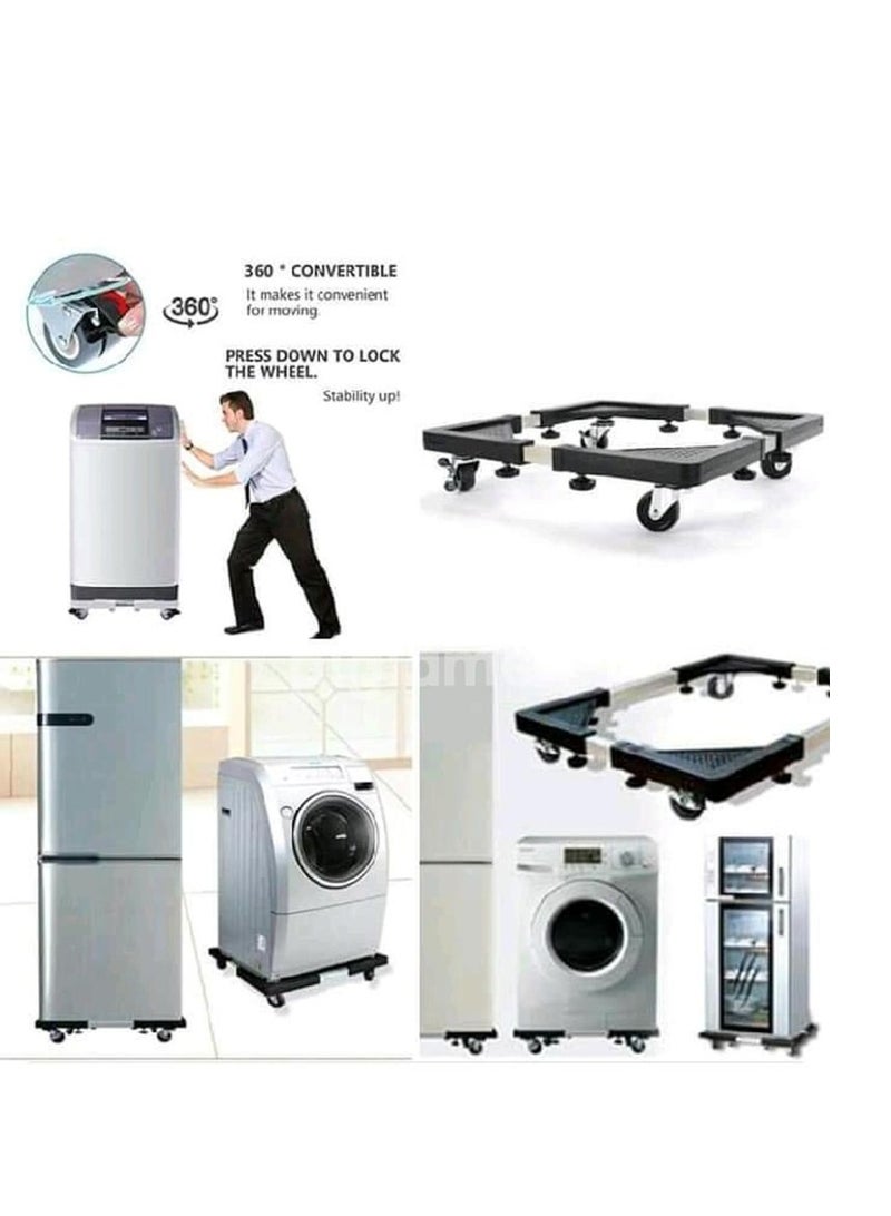 Freestanding Refrigerator Stand for Mobile Refrigerator, Stainless Steel Washing Machine Stand, Multifunctional Adjustable Base Rack  - Image 2