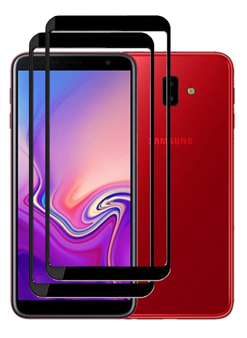AINA 2 Pieces Tempered Glass Screen Protector 5D Designed For Samsung Galaxy J6+ Full Glue Edge to Edge Full Screen Coverage And Bubble Free - Image 1