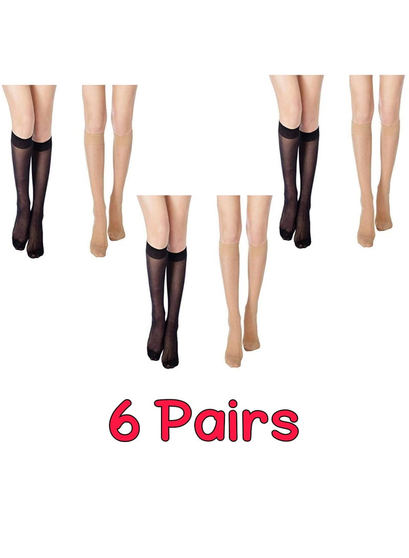 مجموعة من ست جوارب شفافة فوال محجبات طويلة - Image 1