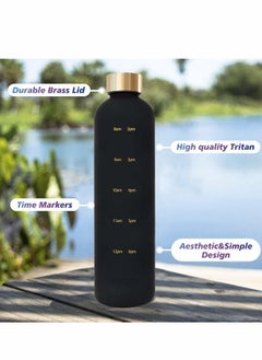 ShebSheb Water Bottle 1L with Time Marker to Drink, Reusable Plastic Bottle with BPA Free for Gym and Sports  - Image 3