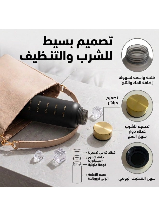 ShebSheb Water Bottle, 1 L Time Marker Bottle, PC Reusable for Gym and Travel - Image 3