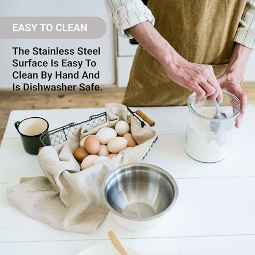 American Metalcraft 16" Stainless Steel Mixing Bowl - 13-Quart Durable Metal Bowls for Mixing, Large Stainless Steel Bowl - Image 4