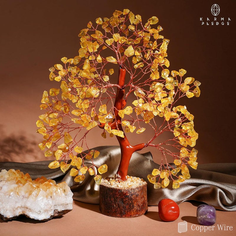 KARMAPLEDGE Crystal Tree Gifts for Women, Chakra Healing Citrine Crystals Handmade Tree of Life for Home and Office Desk Decoration, Reiki Healing, Good Luck, Positive Energy, Money, Birthday Gifts - Image 5
