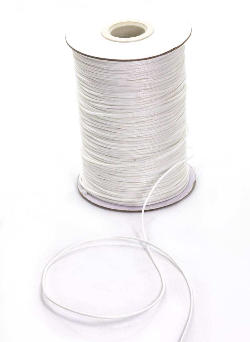 High-Quality Leather Cord - 200 Yards, Available in 1mm- White - Image 1