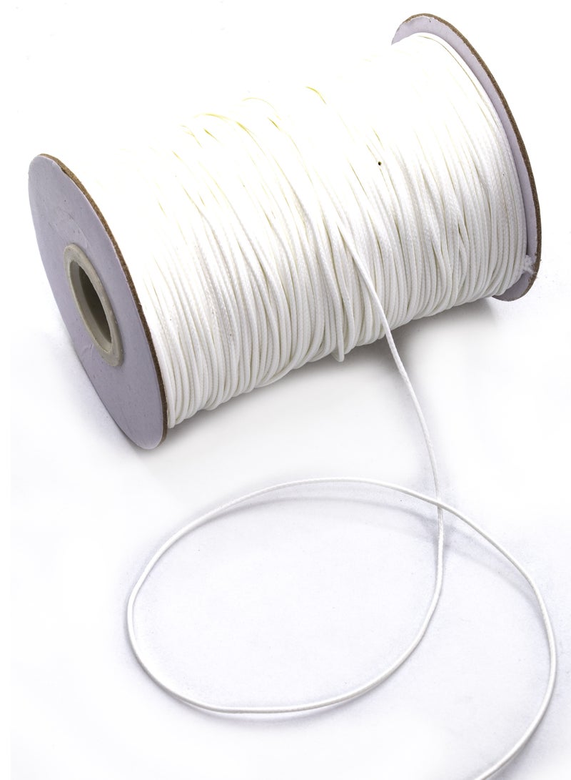 High-Quality Leather Cord - 200 Yards, Available in 1mm- White - Image 2