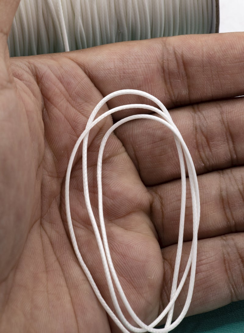 High-Quality Leather Cord - 200 Yards, Available in 1mm- White - Image 3