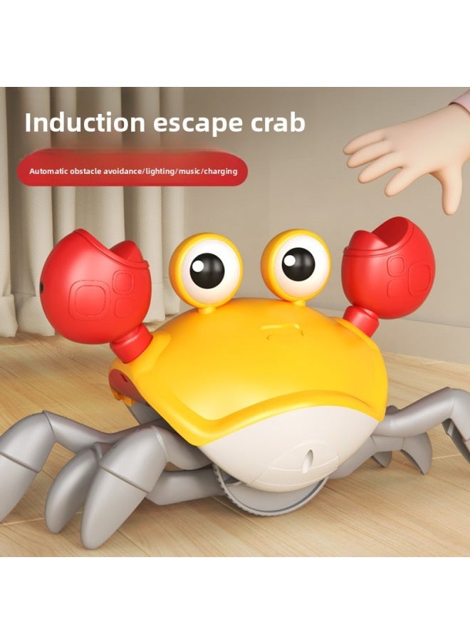 Children's Electric Automatic Induction Crab 2-year-old Baby Baby Toy Boys And Girls 3-6 Above Simulation Will Crawl-Color:[Acousto-optic Electric Induction] Crab-Blue❤Charging Version-send Gift Box  - Image 2