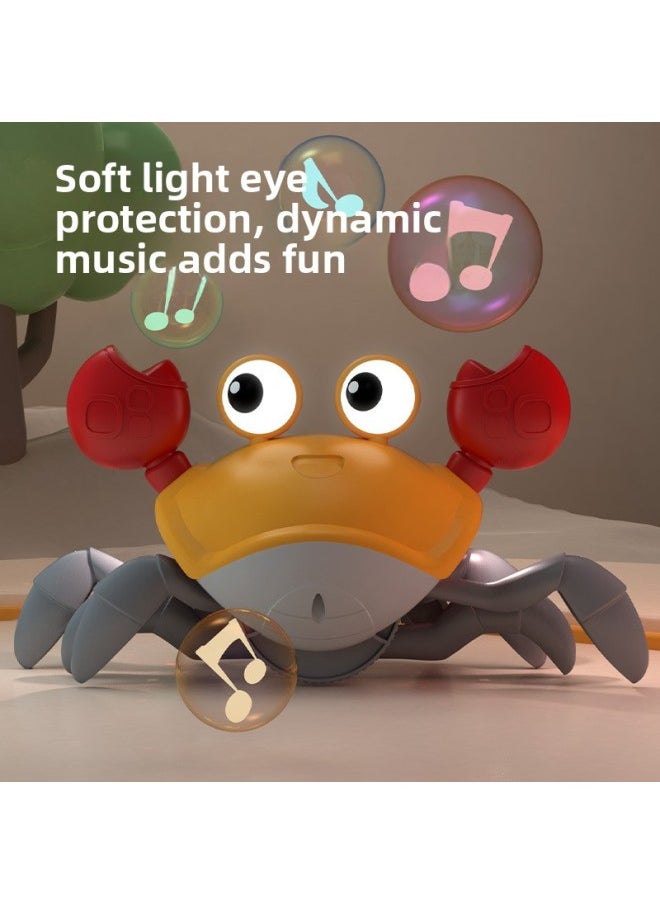 Children's Electric Automatic Induction Crab 2-year-old Baby Baby Toy Boys And Girls 3-6 Above Simulation Will Crawl-Color:[Acousto-optic Electric Induction] Crab-Blue❤Charging Version-send Gift Box  - Image 4