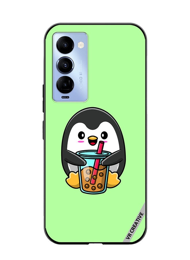 VR CREATIVE Protective Case Cover For Tecno Camon 18/18 P Penguin Cola Design Multicolour  - Image 1
