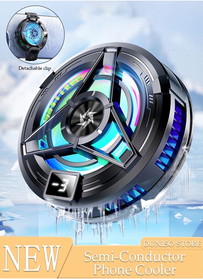 DUNISO Phone Cooler for Live Streaming and Gaming Fast Phone Cooling Fan, Semi-Conductor Cooling Chip Mobile Phone Radiator, Magnetic Mobile Phone Radiator Fit All Types of iPhone Android Smartphones  - Image 1