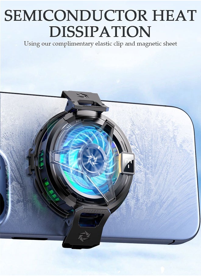 DUNISO Phone Cooler for Live Streaming and Gaming Fast Phone Cooling Fan, Semi-Conductor Cooling Chip Mobile Phone Radiator, Magnetic Mobile Phone Radiator Fit All Types of iPhone Android Smartphones  - Image 3