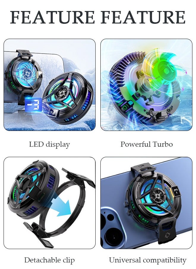 DUNISO Phone Cooler for Live Streaming and Gaming Fast Phone Cooling Fan, Semi-Conductor Cooling Chip Mobile Phone Radiator, Magnetic Mobile Phone Radiator Fit All Types of iPhone Android Smartphones  - Image 4