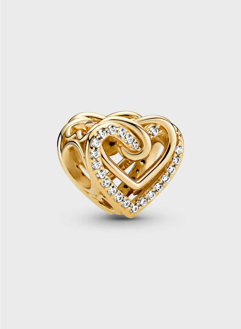 PANDORA Sparkling Entwined Hearts Charm