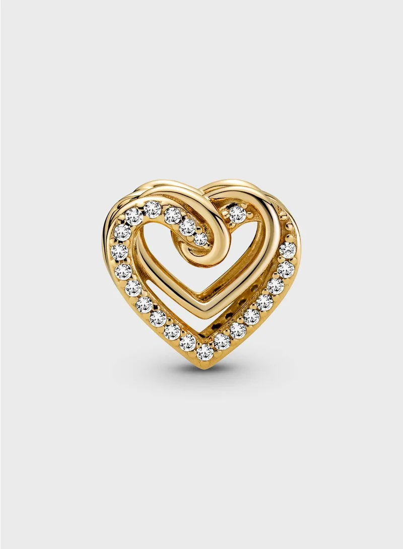 PANDORA Sparkling Entwined Hearts Charm