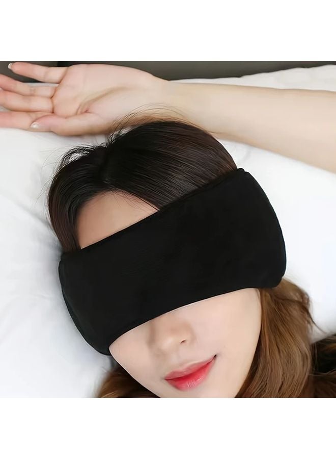 Black Sleep Mask And Ear Warmer Light Blocking Comfortable Fit For Quiet Sleep - Image 3