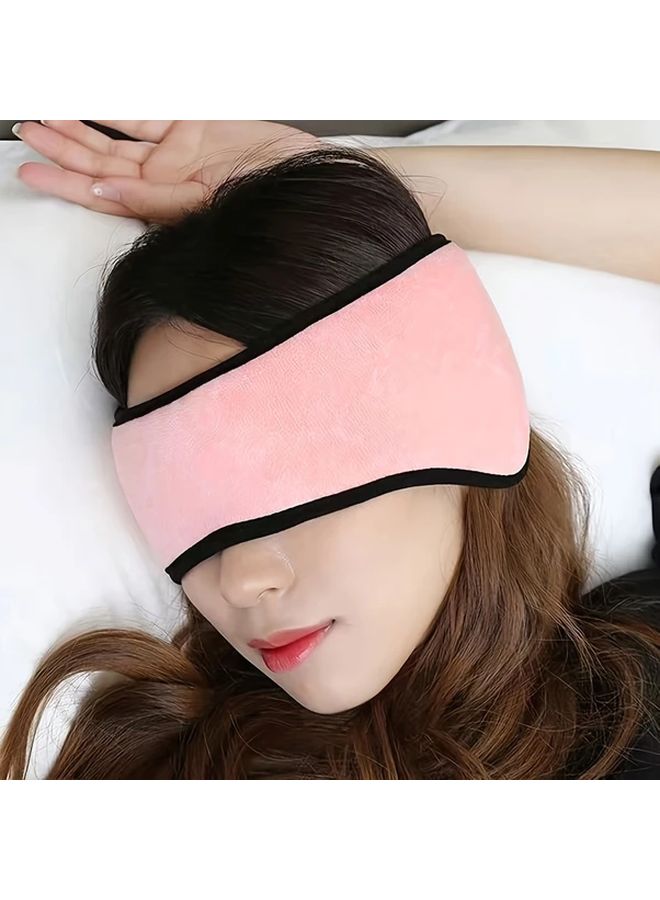 Black Sleep Mask And Ear Warmer Light Blocking Comfortable Fit For Quiet Sleep - Image 4