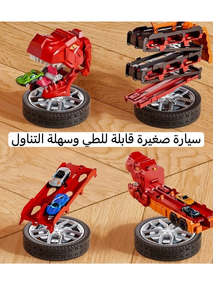سيارة من معدن سهل  التخزين على مسار منزلق على شكل سيارة، لعبة تعليمية للأطفال، مثالية كهدية ترحيب أو هدية عيد ميلاد للأطفال. - Image 3