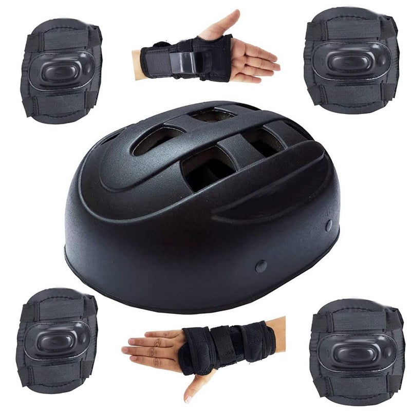 Canbee Cycling and Skating Protective Kit Set 6 to 14 Year Unsex Kids (Black) - Image 1