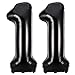 Lovoir Black 11 Number Balloons 40 Inch Giant Number 11 Balloons Foil Mylar Helium Black Number Balloons for 11th Birthday Party Supplies Anniversary Event Celebration Decorations - Image 2