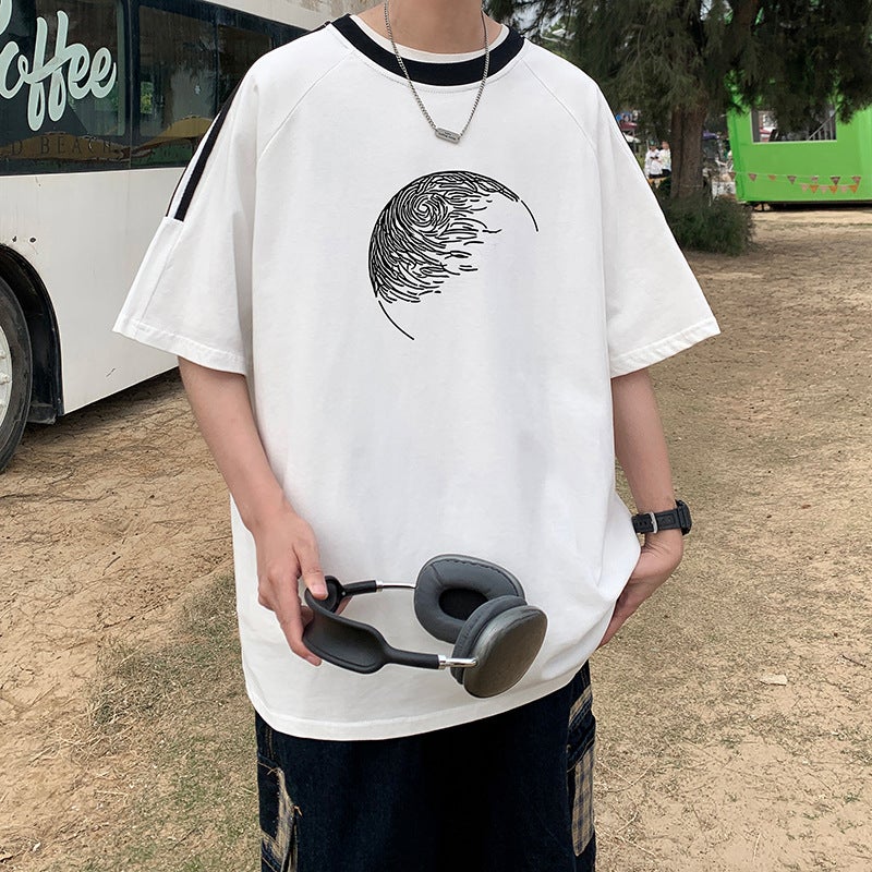 Summer Korean-Style American-Style Three-Bar Short-Sleeved T-Shirt Zd122 - Image 3