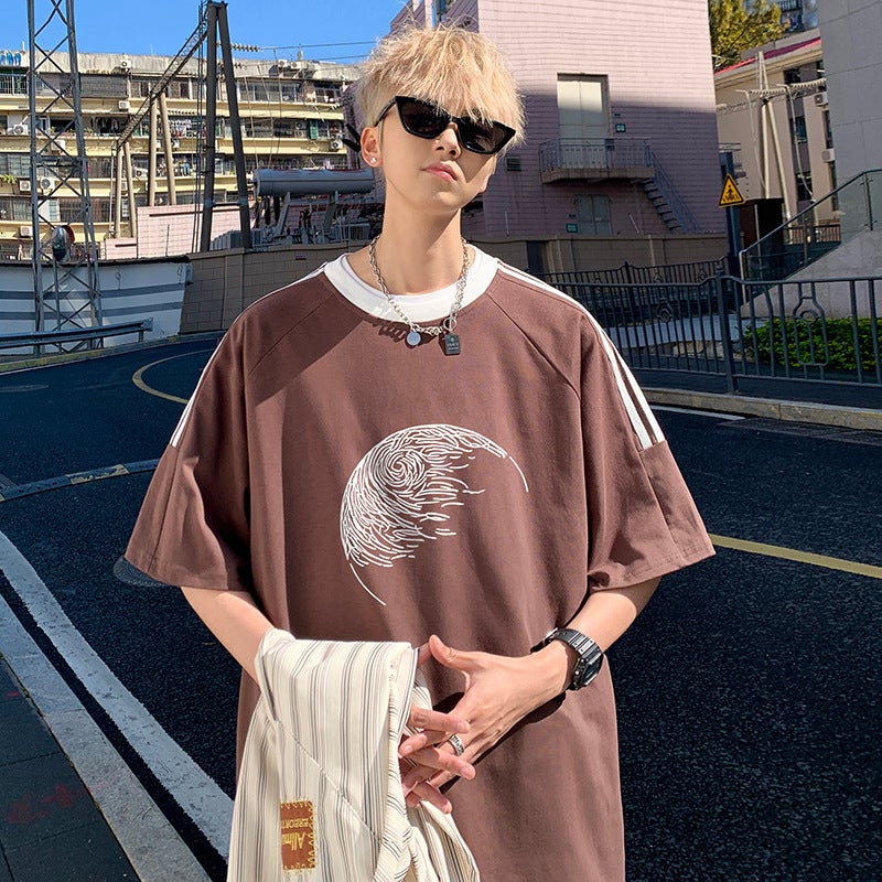 Summer Korean-Style American-Style Three-Bar Short-Sleeved T-Shirt Zd122 - Image 4
