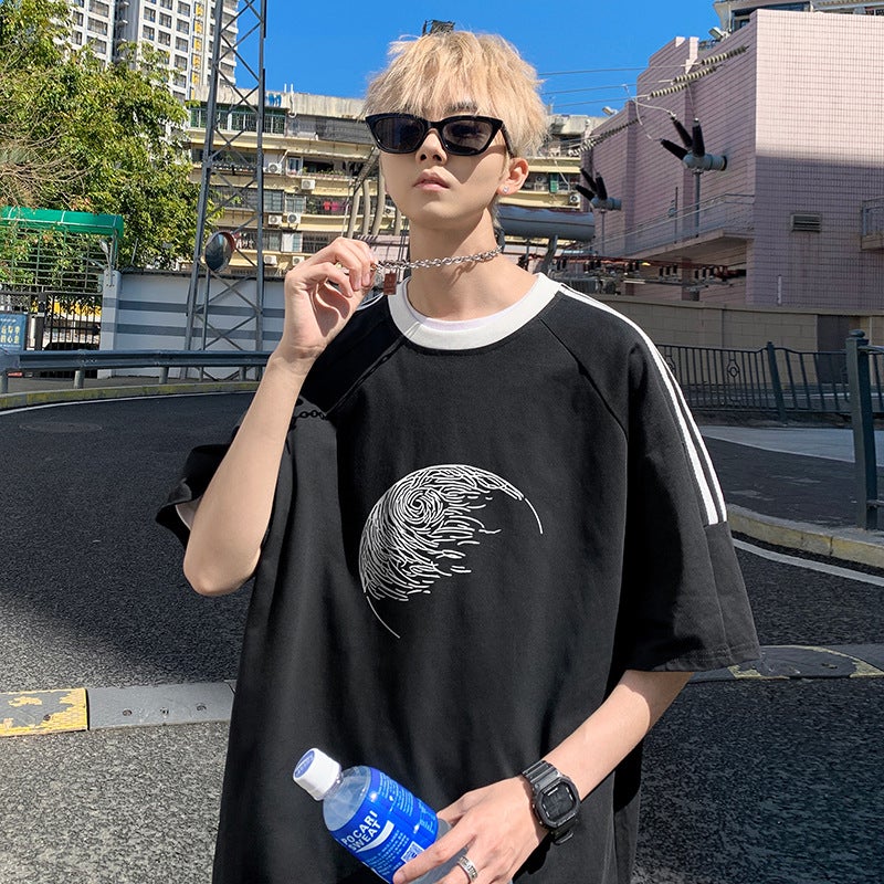 Summer Korean-Style American-Style Three-Bar Short-Sleeved T-Shirt Zd122 - Image 5