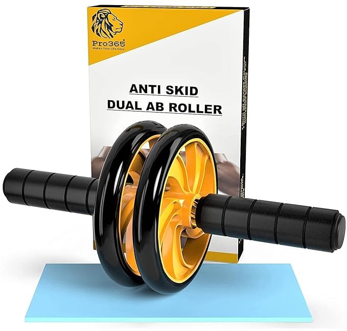 PRO365 Dual Ab Roller for Core & Ab Workouts Home Gym Abdominal Exercise Equipment for Men & Women with 6mm Safe Knee Mat - Image 1