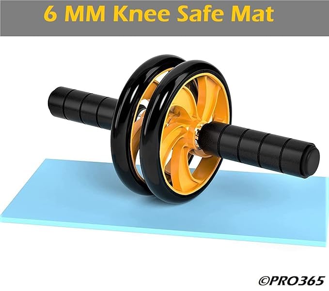 PRO365 Dual Ab Roller for Core & Ab Workouts Home Gym Abdominal Exercise Equipment for Men & Women with 6mm Safe Knee Mat - Image 3