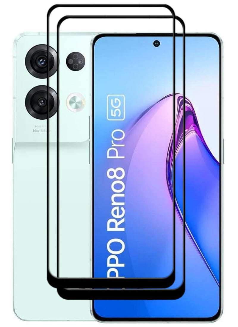 ACLIX 2 Pieces Antistatic ESD Dustproof Premium Quality High Definition Tempered Glass Screen Protector Designed For Oppo Reno8 Pro - Image 1