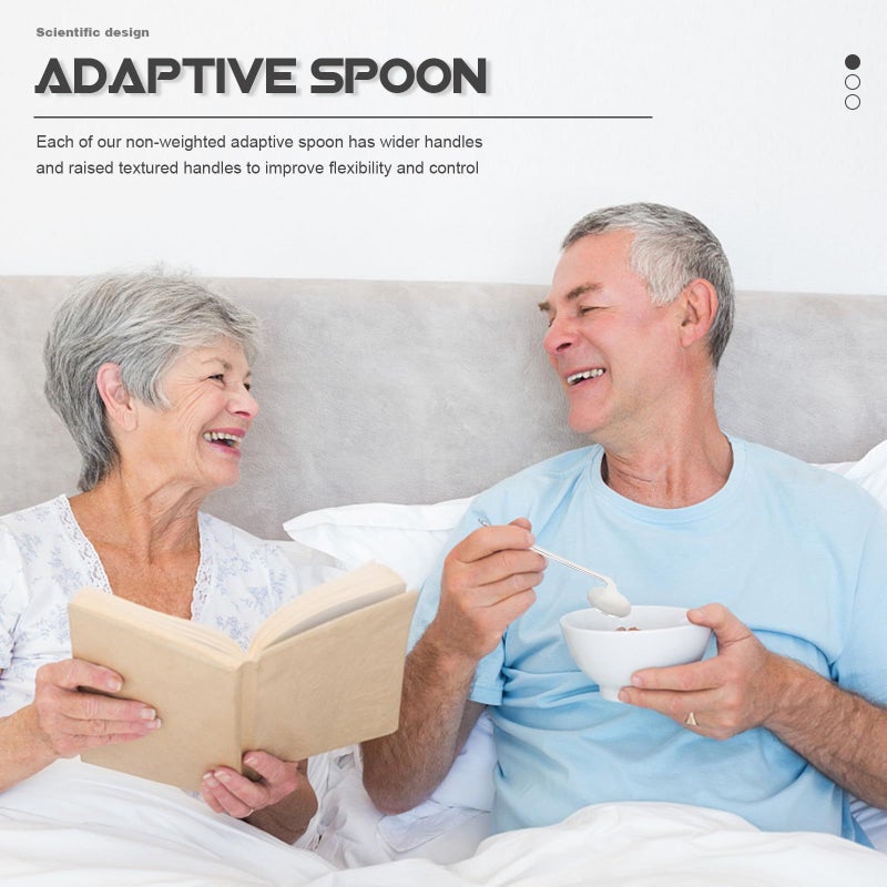 Stainless Steel Adaptive Spoon 2 Pack Left Handed Ergonomic Aid - Image 4