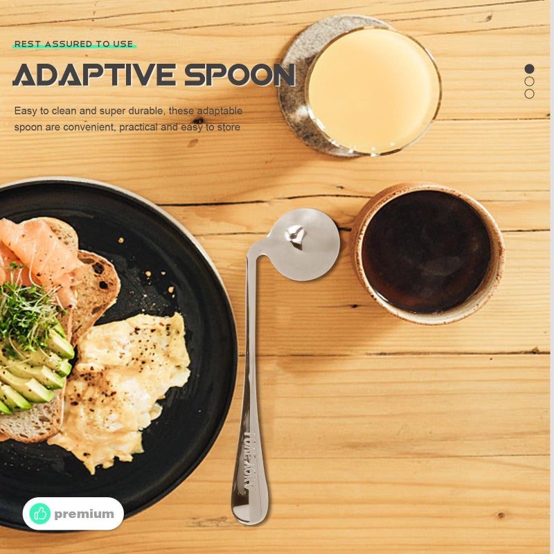 Stainless Steel Adaptive Spoon 2 Pack Left Handed Ergonomic Aid - Image 5