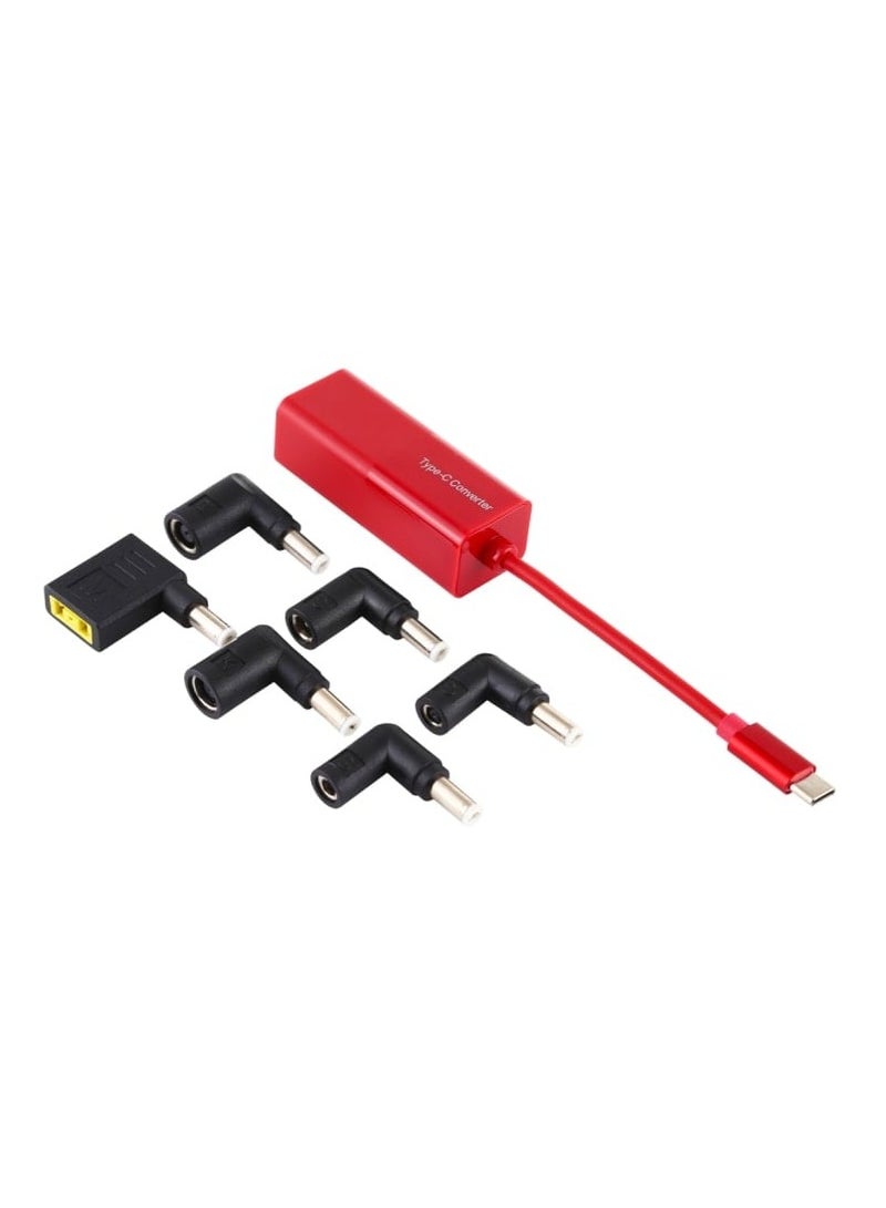 Terabyte Laptop Power Adapter 65W USB-C / Type-C Converter to 6 in 1 Power Adapter (Red) - Image 2