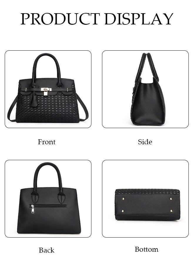 DUNISO Women's Fashion Large Capacity Lockable Handbag, Popular Synthetic Leather Crossbody Bag, Top Handle, Travel Shoulder Bag, Casual Women's Bag, Suitable for Shopping and Dating - Image 3