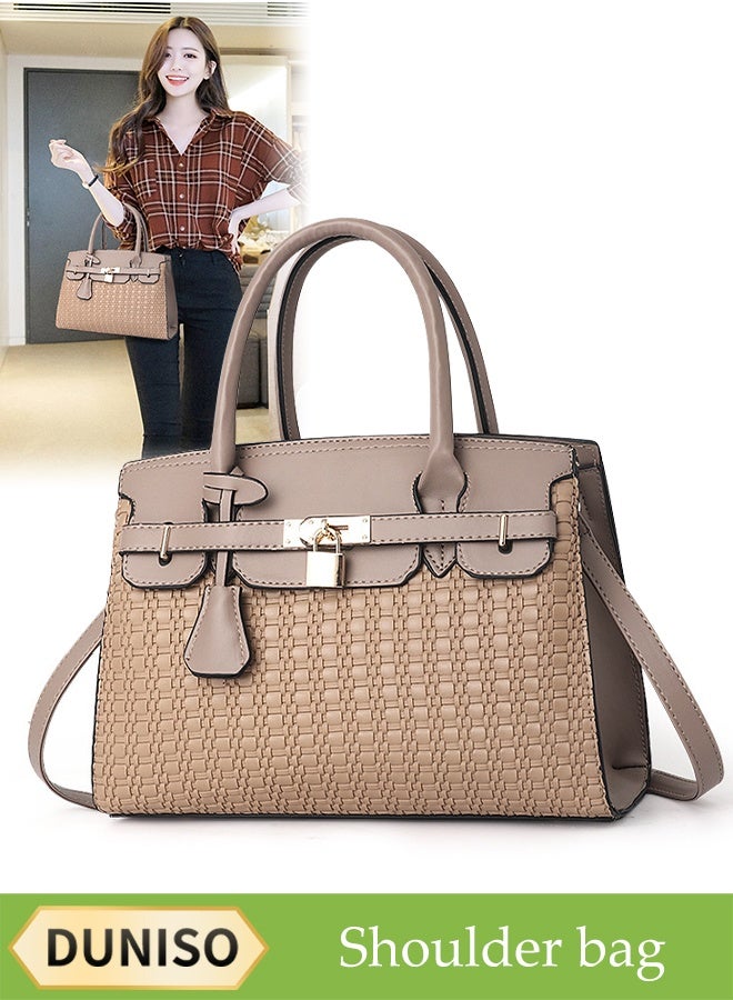DUNISO Women's Fashion Large Capacity Lockable Handbag, Popular Synthetic Leather Crossbody Bag, Top Handle, Travel Shoulder Bag, Casual Women's Bag, Suitable for Shopping and Dating - Image 1