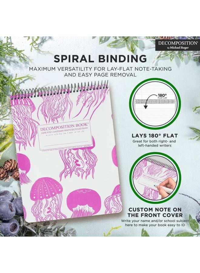 Decomposition Jellyfish Top Bound Spiral Notebook – 7.5 x 9.75 Journal, College Ruled Lined Pages – Left-Handed Friendly Notebooks Ideal for Students, Artists & Office Professionals – Made in USA - Image 5
