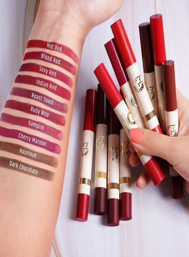 MATT LOOK Velvet Smooth Non Transfer Matte lipstick|Long Lasting|Waterproof|Crayon Lipstick|Smudge Proof & Long Stay on Lip Color|One Swipe Application|Available in 30 Vibrant Shades- Ruby Woo(2g) - Image 4