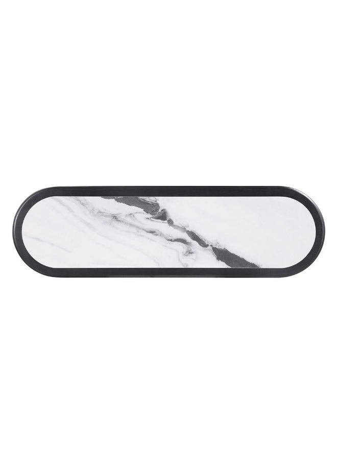 DANUBE HOME Tokishi Sintered Stone Top Sideboard With 4 Doors | Sturdy Kitchen Organiser Rack | Modern Design Sideboard Cabinet Side Board For Dining Room L152xW45xH78cm - White/Black Veneer - Image 4