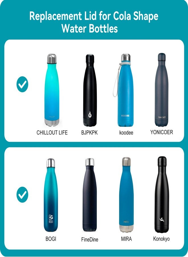 Soledea Lid Fits for BJPKPK、S'well、koodee Cola Shape Water Bottle, Replacement Leak Proof Lid for 9 oz, 12oz, 17 oz Cola Shape Water Bottle - Image 2