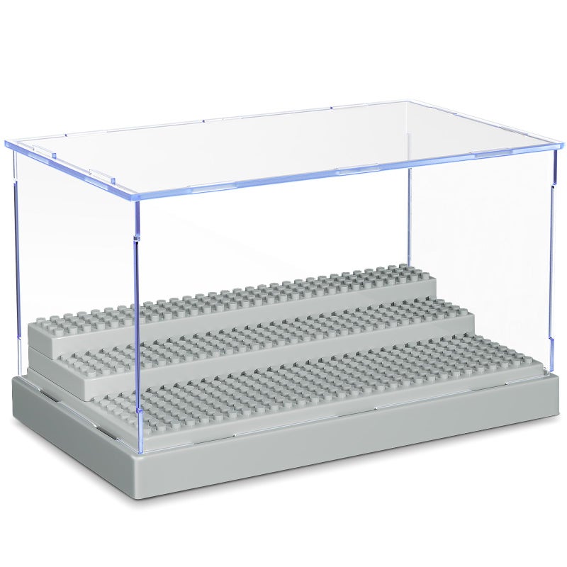 KKU Display Case for Figures Minifigure Display Case Box Storage 10 X 61 X 54 Action Figures Blocks for Display with 3 Movable Steps - Image 4