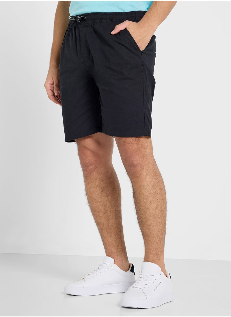 BRAVE SOUL Elasticated Waist Drawcord Button Shorts  - Image 1