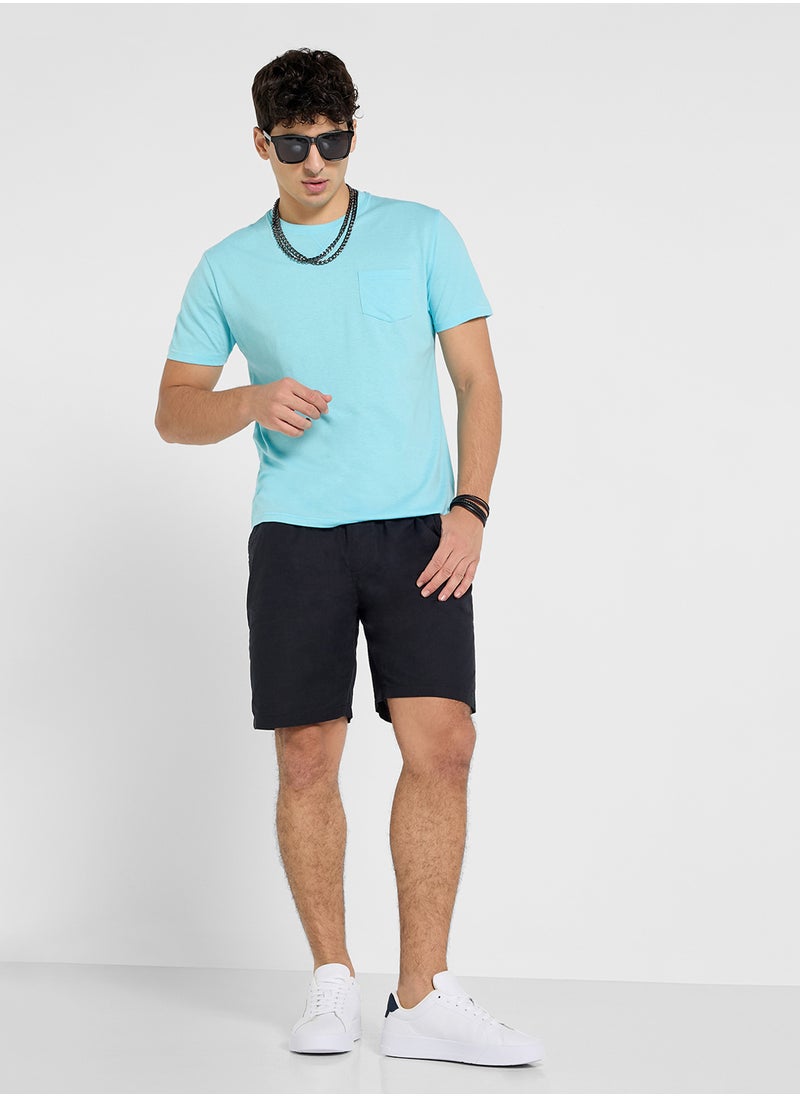 BRAVE SOUL Elasticated Waist Drawcord Button Shorts  - Image 5