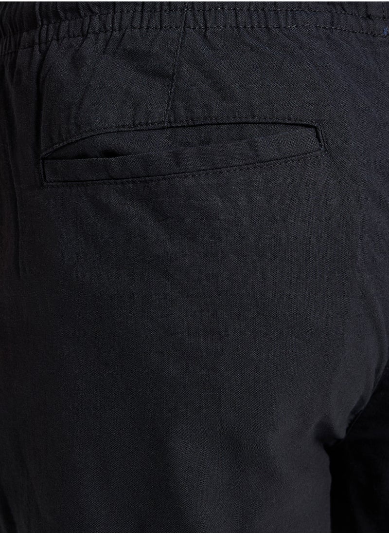 BRAVE SOUL Elasticated Waist Drawcord Button Shorts  - Image 4