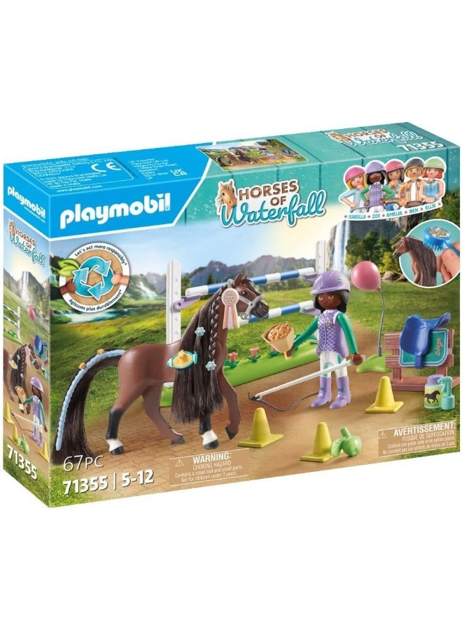 بلاي موبيل بلايموبيل ساحة القفز مع زوي وبليز – مجموعة لعب مع شخصيات وحصان وإكسسوارات قفز الحواجز وعناصر تدريب للعب خيالي | موديل 71355 | لعبة إبداعية للأطفال من عمر 4 سنوات فأكثر - Image 2