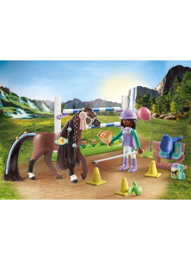 بلاي موبيل بلايموبيل ساحة القفز مع زوي وبليز – مجموعة لعب مع شخصيات وحصان وإكسسوارات قفز الحواجز وعناصر تدريب للعب خيالي | موديل 71355 | لعبة إبداعية للأطفال من عمر 4 سنوات فأكثر - Image 3